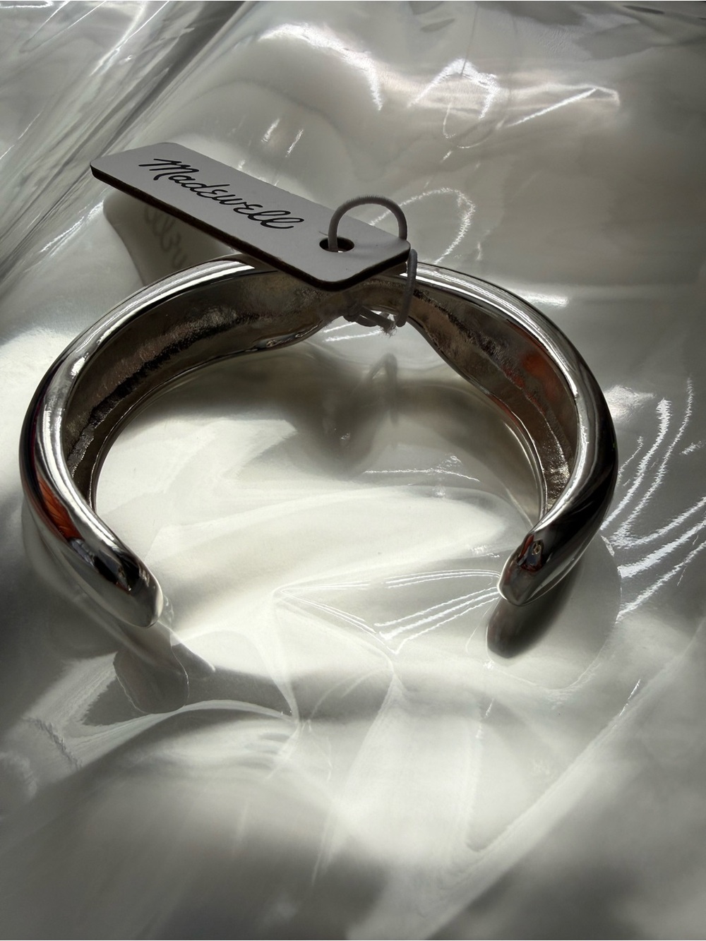 Madewell Polished Silver Sculptural Cuff Bracelet - Picture 4 of 11